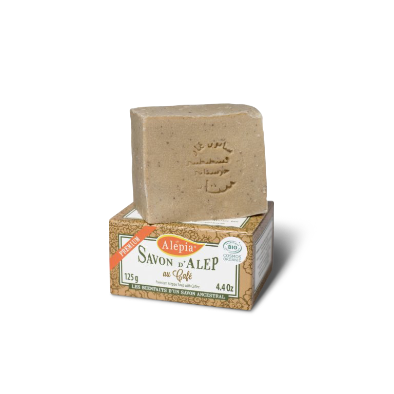 Tuhé mýdlo Prémiové BIO mýdlo s kávou 125 g Alepia fotografie č. 1