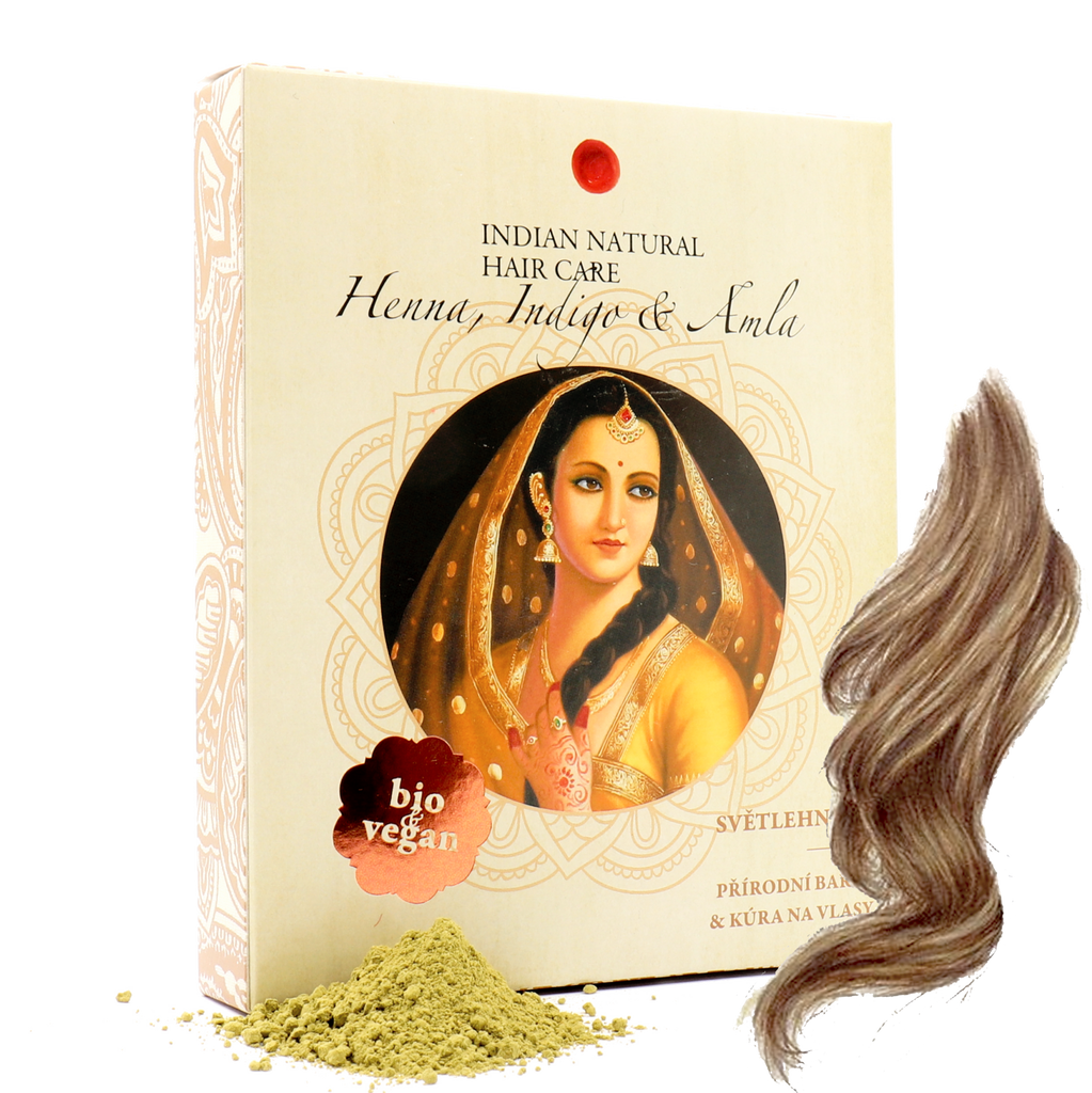 Barva na vlasy Henna, Indigo &amp; Amla hnědá přírodní barva na vlasy 200 g Indian Natural Hair Care fotografie č. 1