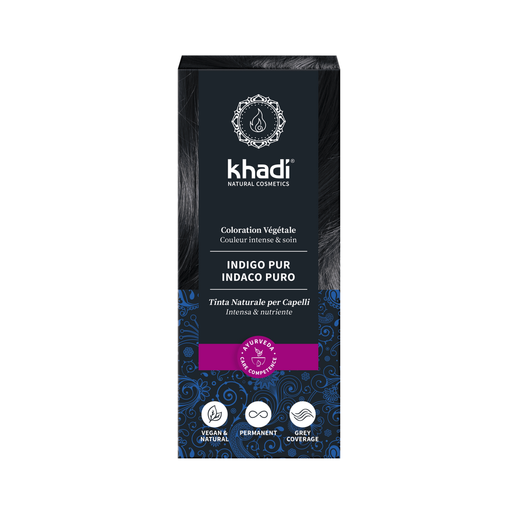 Barva na vlasy Rostlinná barva na vlasy ČISTÉ INDIGO 100 g Khadi fotografie č. 1