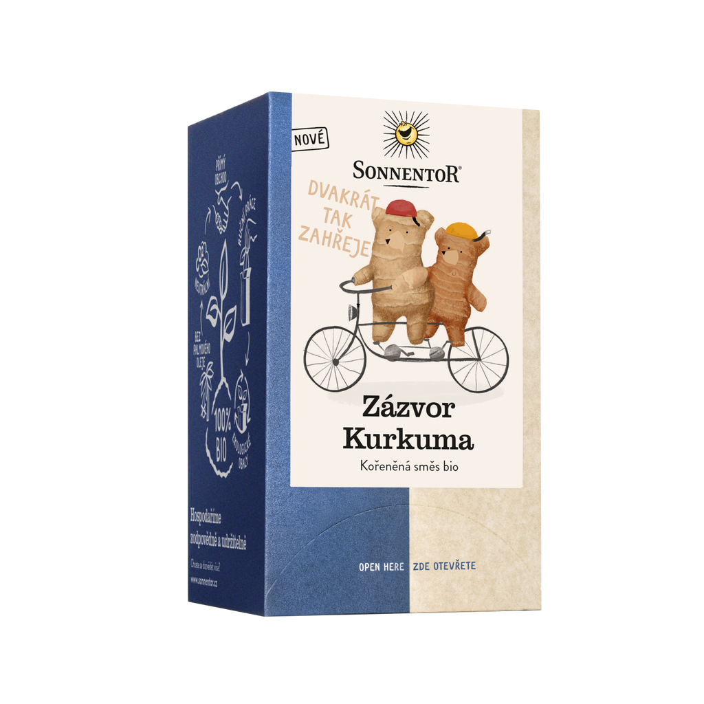 Čaj Zázvor Kurkuma bio čaj porcovaný 32,4 g Sonnentor fotografie č. 1