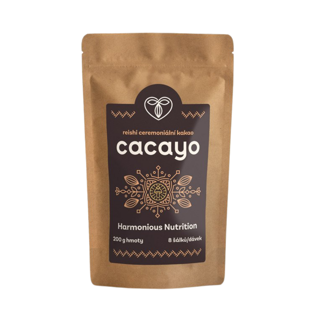 Ceremoniální kakao Funkční ceremoniální kakao Harmonious Nutrition - Arhuaco Colombia a Reishi 200 g Cacayo fotografie č. 1