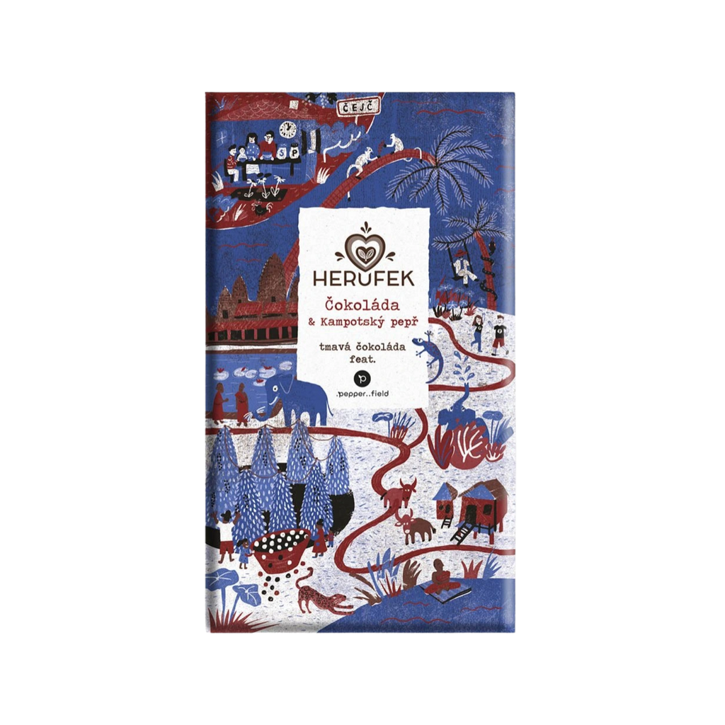 Čokoláda Čokoláda tmavá 70proc. Semuliki Forest UGANDA feat. .pepper..field s kampotským pepřem 50 g Herufek fotografie č. 1
