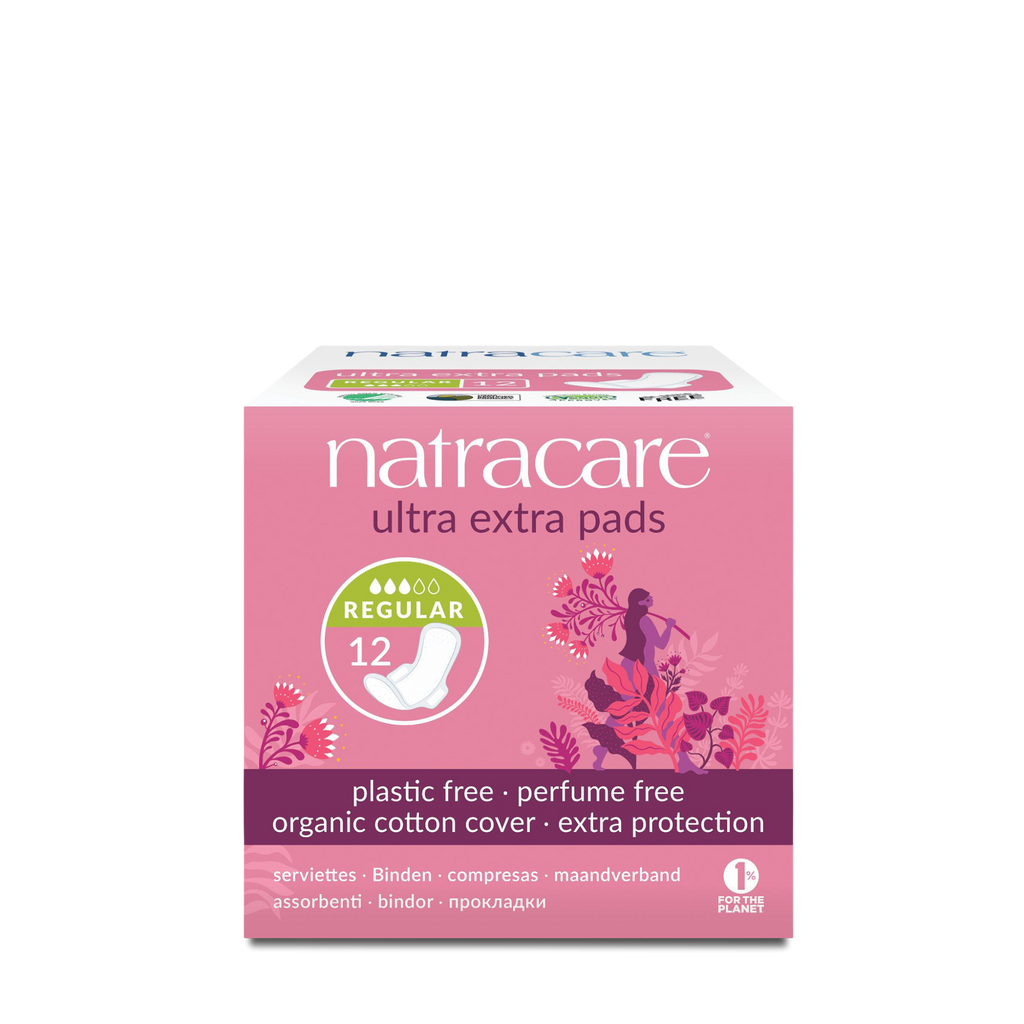 Dámské vložky Menstruační vložky Ultra Extra REGULAR s křidélky 12 ks Natracare fotografie č. 1