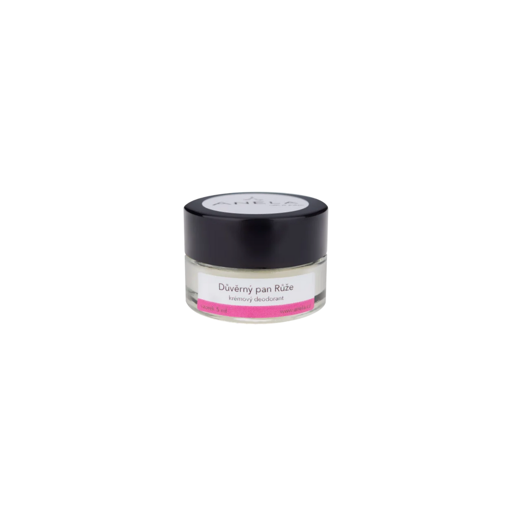 Deodorant DŮVĚRNÝ PAN RŮŽE jemný krémový deodorant CESTOVNÍ BALENÍ 5 ml Anela fotografie č. 1