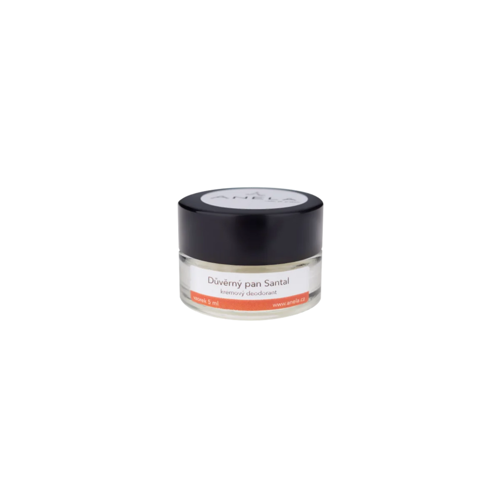 Deodorant DŮVĚRNÝ PAN SANTAL jemný krémový deodorant CESTOVNÍ BALENÍ 5 ml Anela fotografie č. 1
