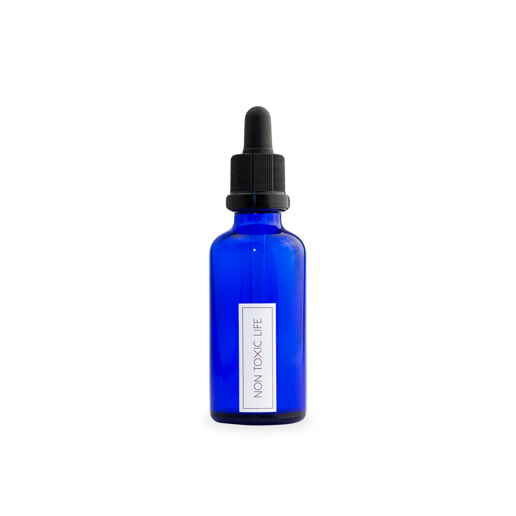 Kosmetický flakon Skleněná modrá lahvička s pipetou 50 ml Non Toxic Life fotografie č. 1