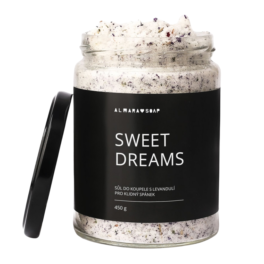 Koupelová sůl SWEET DREAMS Relaxační sůl do koupele s levandulí pro klidný spánek 450 g Almara Soap fotografie č. 1