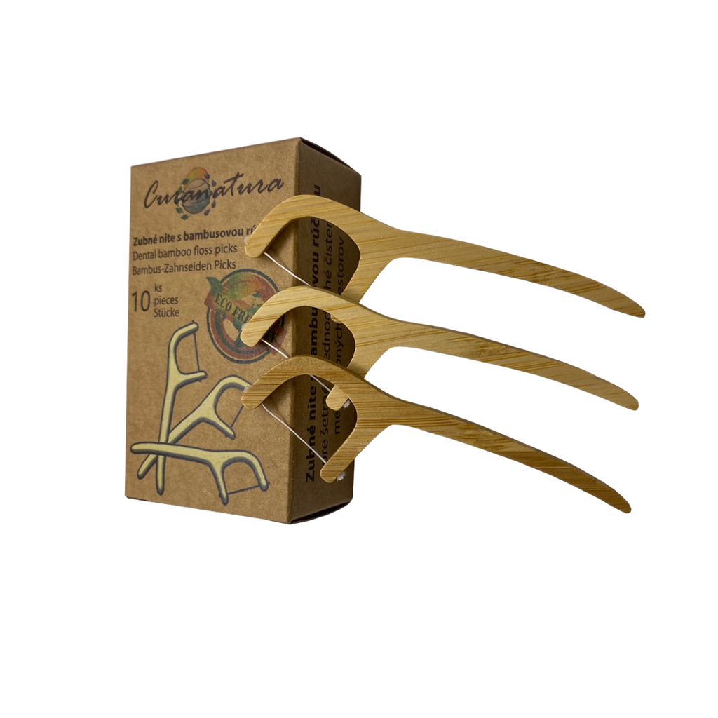 Mezizubní nit Bambusové zubní nitě 10 ks Curanatura fotografie č. 1