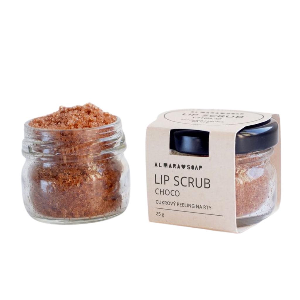 Peeling na rty Lip Scrub CHOCO Cukrový peeling na rty s vůní kakaa 25 g Almara Soap fotografie č. 1