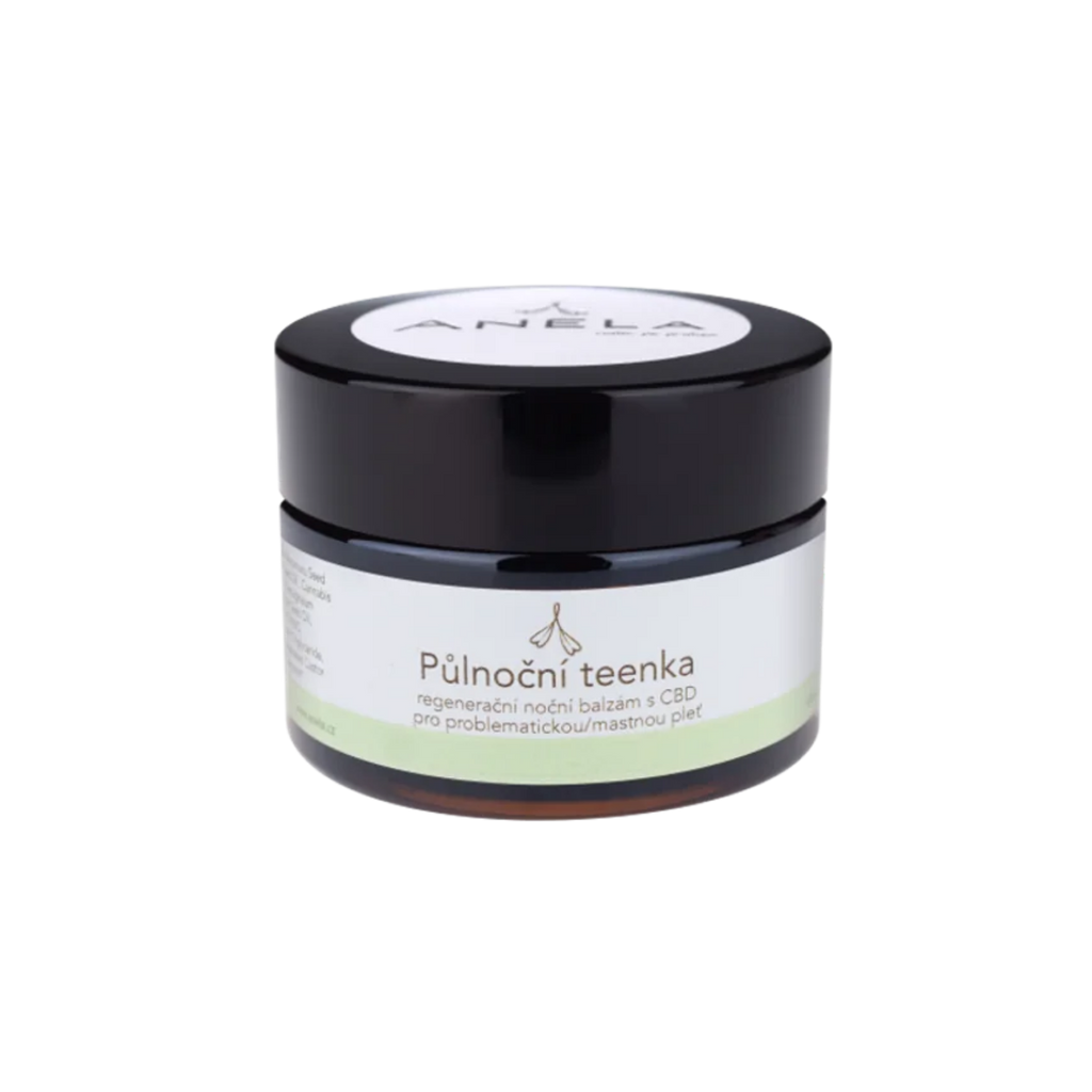 Pleťový balzám PŮLNOČNÍ TEENKA regenerační noční balzám s CBD pro problematickou pleť 30 ml Anela fotografie č. 1