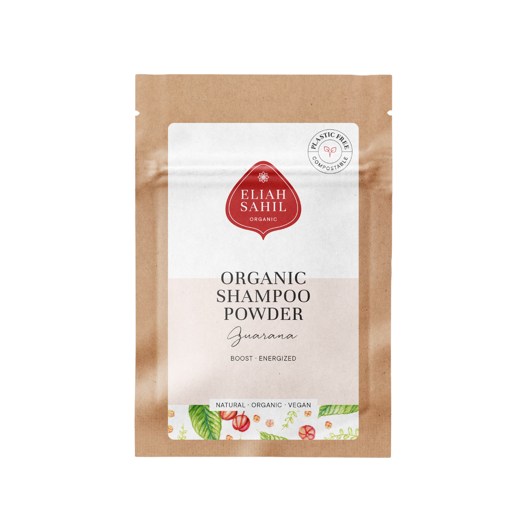Šampon Bio Práškový šampon GUARANA na podporu růstu a posílení pro jemné vlasy CESTOVNÍ BALENÍ 10 g Eliah Sahil fotografie č. 1