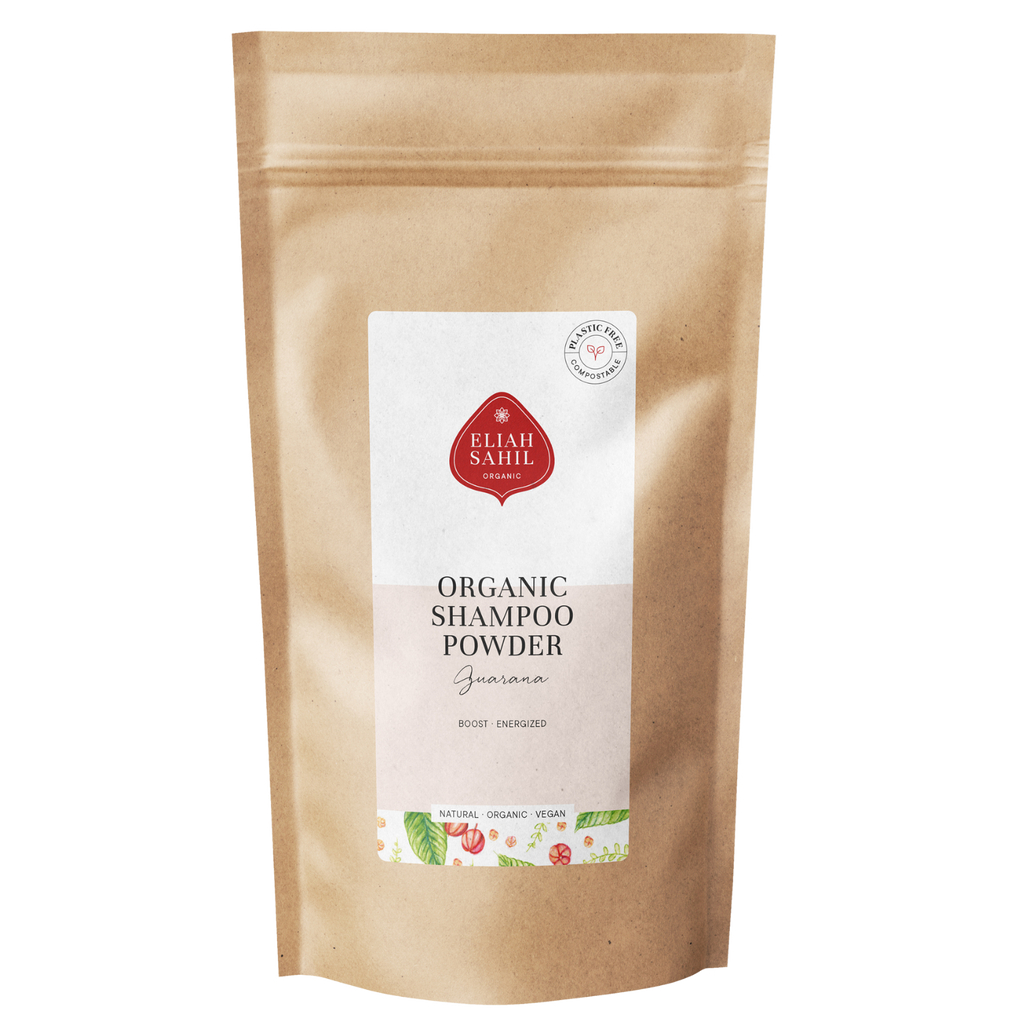 Šampon Bio Práškový šampon GUARANA na podporu růstu a posílení pro jemné vlasy NÁPLŇ 500 g Eliah Sahil fotografie č. 1