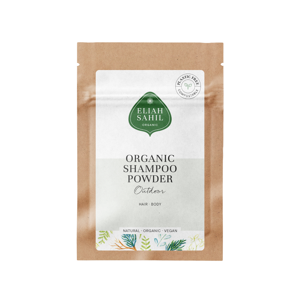 Šampon Bio Práškový šampon OUTDOOR pro normální a mastící vlasy a tělo CESTOVNÍ BALENÍ 10 g Eliah Sahil fotografie č. 1
