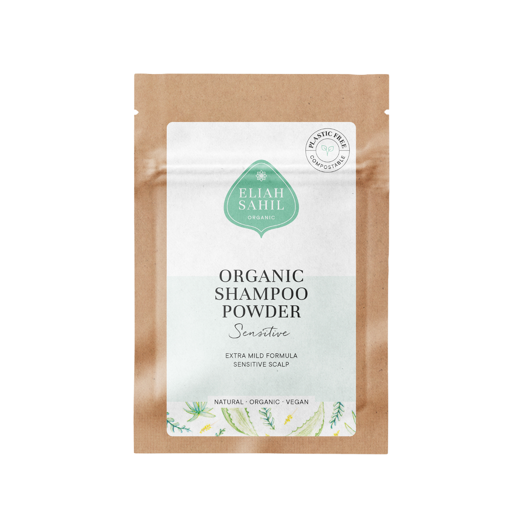 Šampon Bio Práškový šampon SENSITIVE pro citlivou pokožku hlavy a ekzém CESTOVNÍ BALENÍ 10 g Eliah Sahil fotografie č. 1