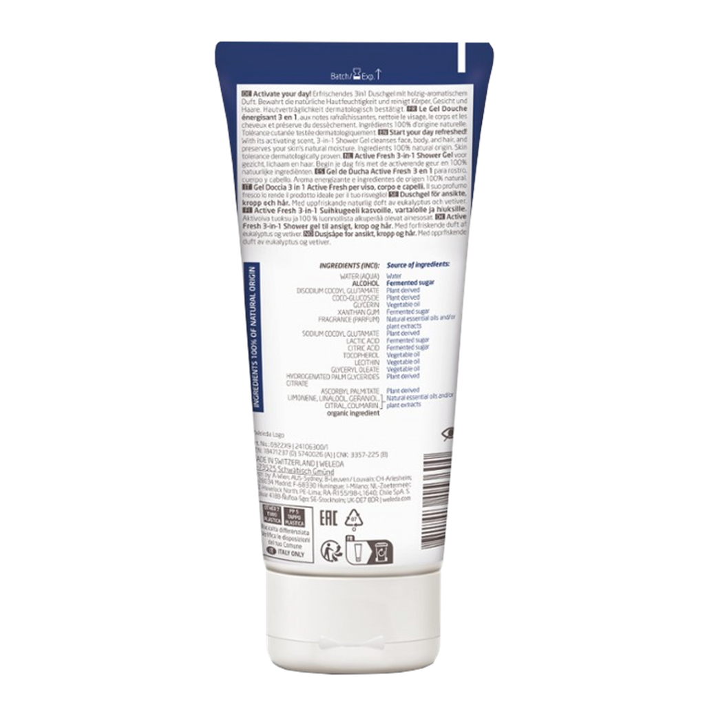 Sprchový gel Pánský sprchový gel For Men Active Fresh 200 ml Weleda fotografie č. 2