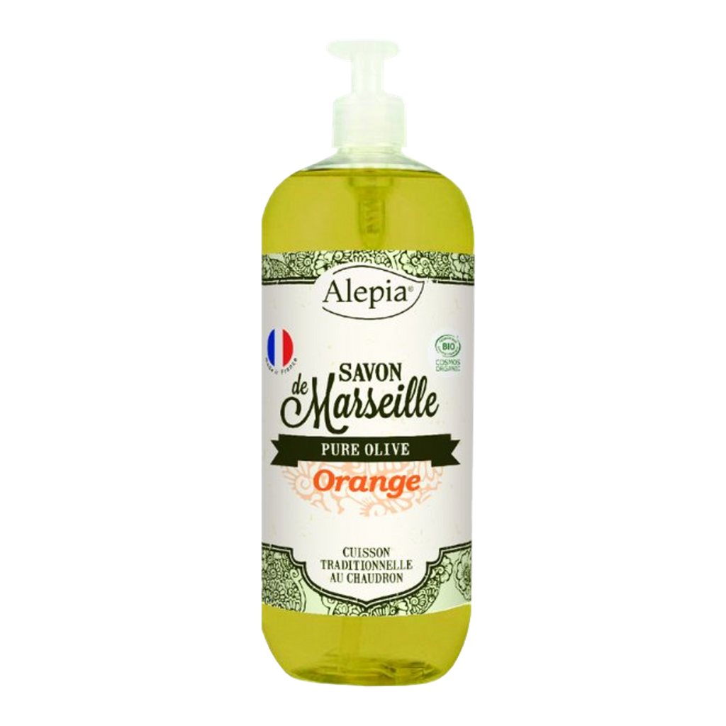 Tekuté mýdlo Marseillské tekuté mýdlo BIO Červený pomeranč 1000 ml Alepia fotografie č. 1