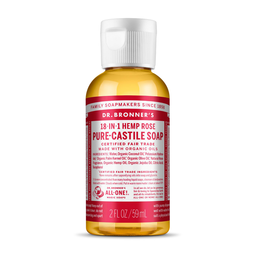 Tekuté mýdlo Tekuté mýdlo ALL-ONE! Rose CESTOVNÍ BALENÍ 60 ml Dr. Bronner's fotografie č. 1