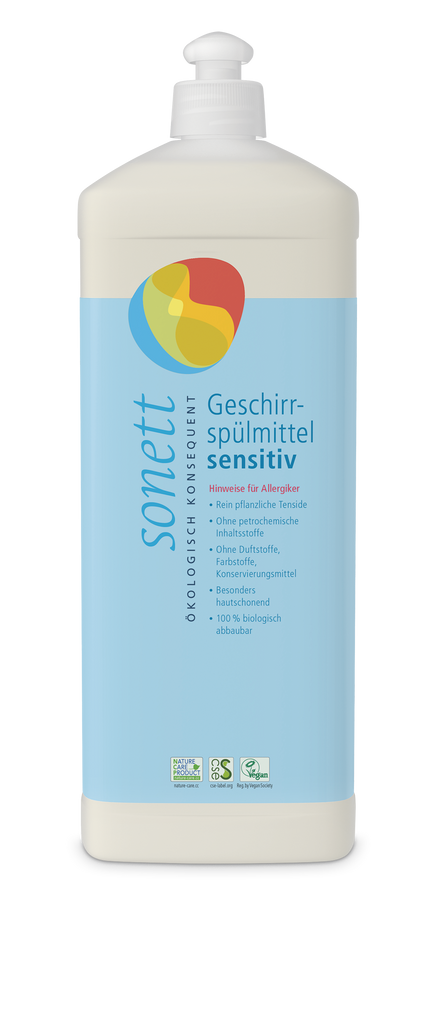 Tekutý prostředek na nádobí Tekutý prostředek na nádobí Sensitive 1 l Sonett fotografie č. 1