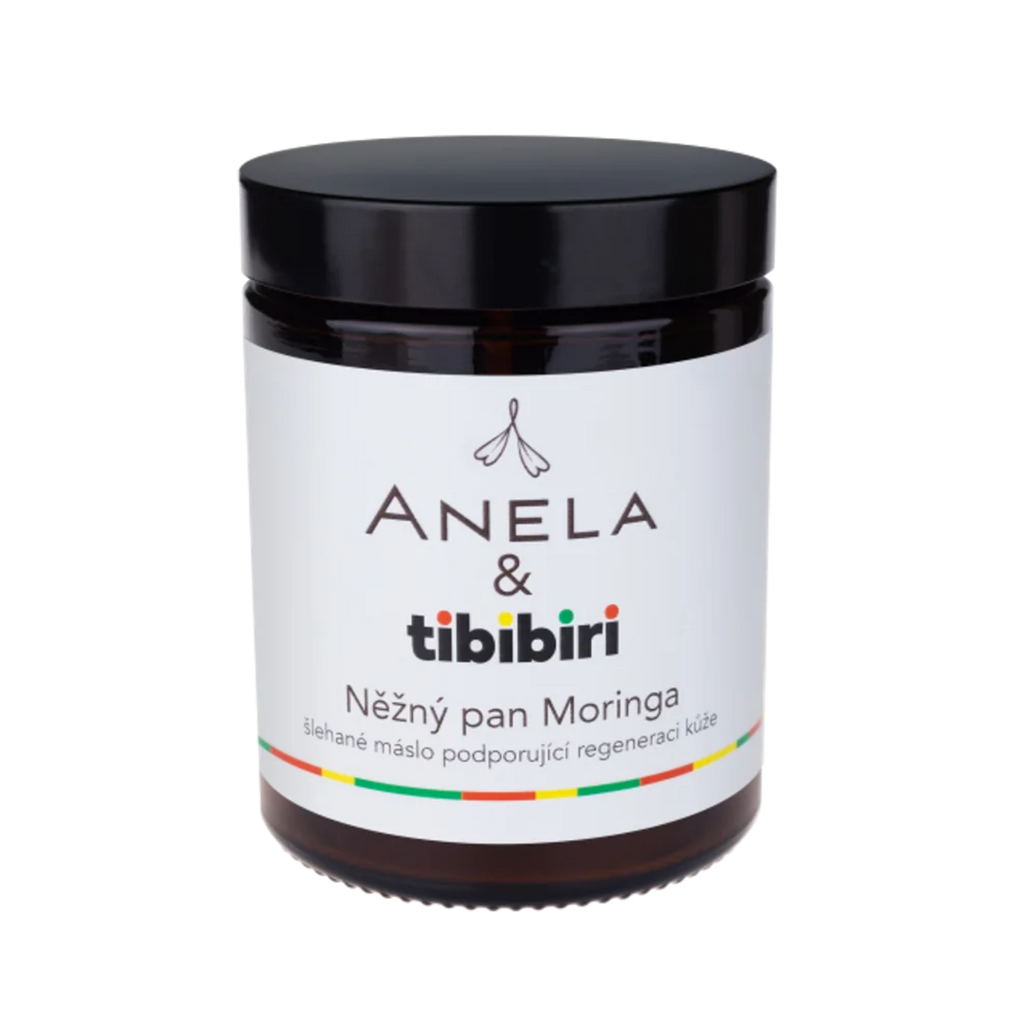 Tělové máslo NĚŽNÝ PAN MORINGA zklidňující šlehané máslo pro regeneraci pokožky 180 ml Anela fotografie č. 1