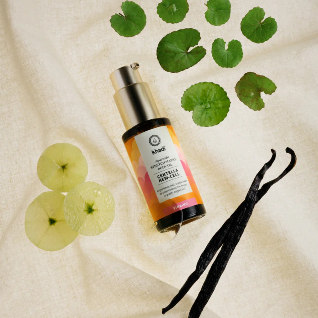 Tělový olej Sérum pro pokožku a duši Ajurvédský elixír k obnově tkání, jizev a strií CENTELLA NEW-CELL 50 ml Khadi fotografie č. 2
