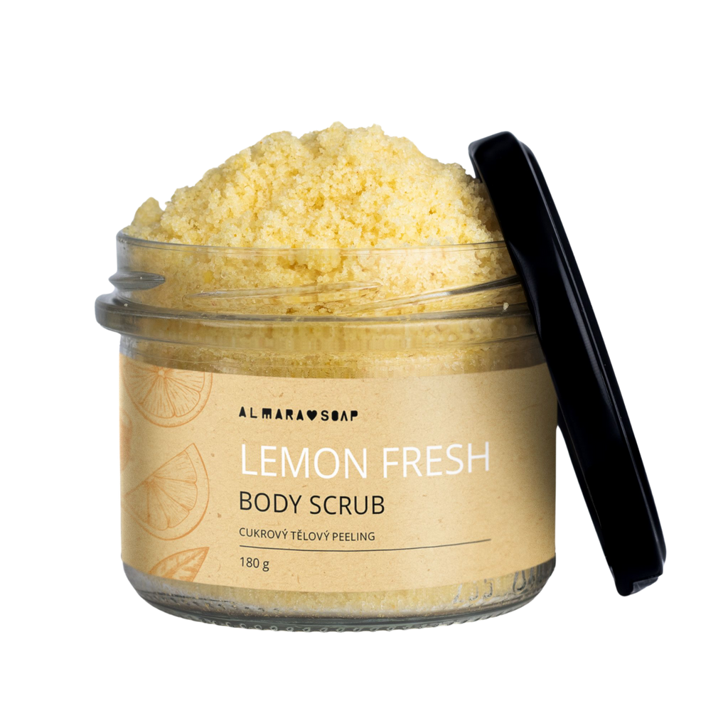 Tělový scrub Body Scrub LEMON FRESH Energizující přírodní scrub na tělo s vůní citronu 180 g Almara Soap fotografie č. 1