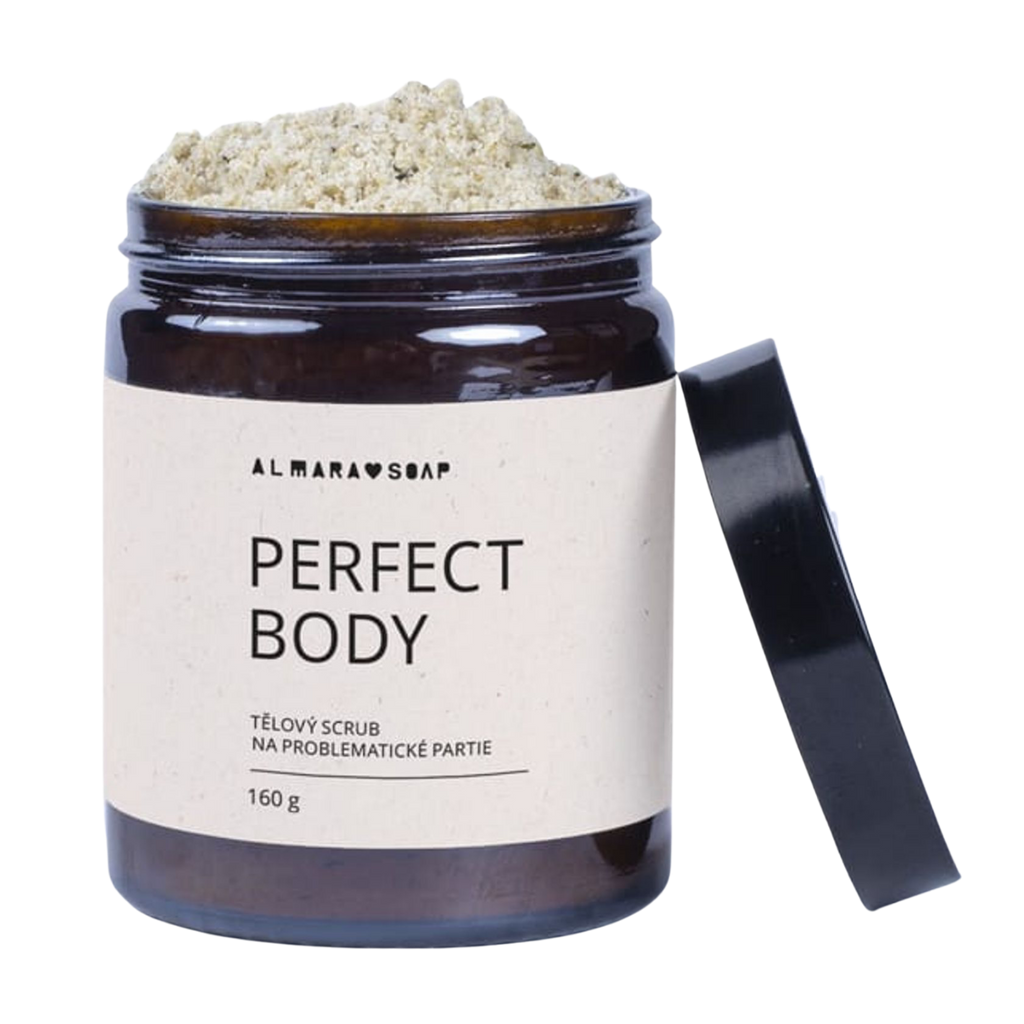Tělový scrub Body Scrub PERFECT BODY Přírodní tělový scrub pro zpevnění pokožky a celulitidu 160 ml Almara Soap fotografie č. 1