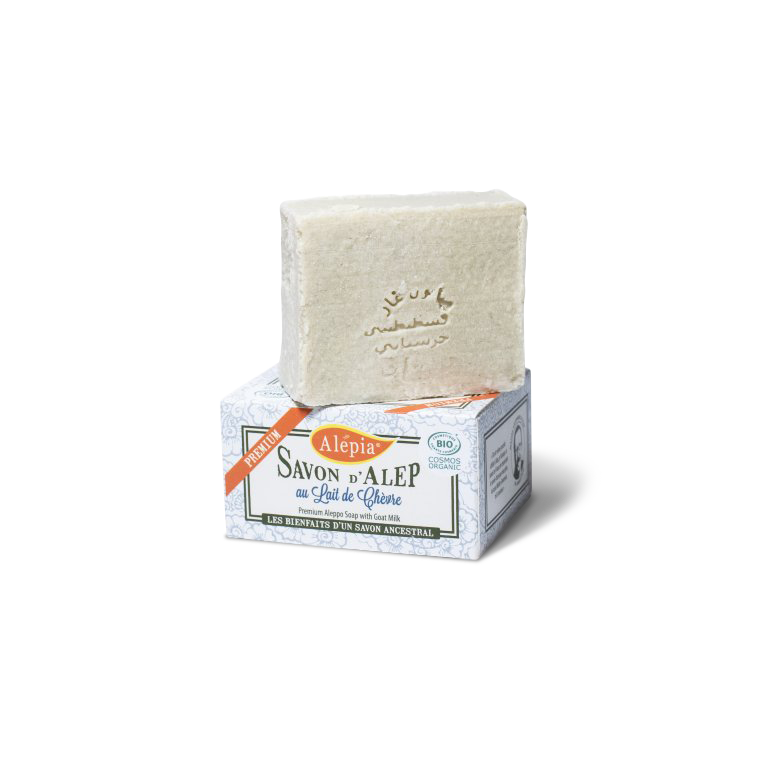 Tuhé mýdlo Prémiové BIO mýdlo s kozím mlékem 125 g Alepia fotografie č. 1