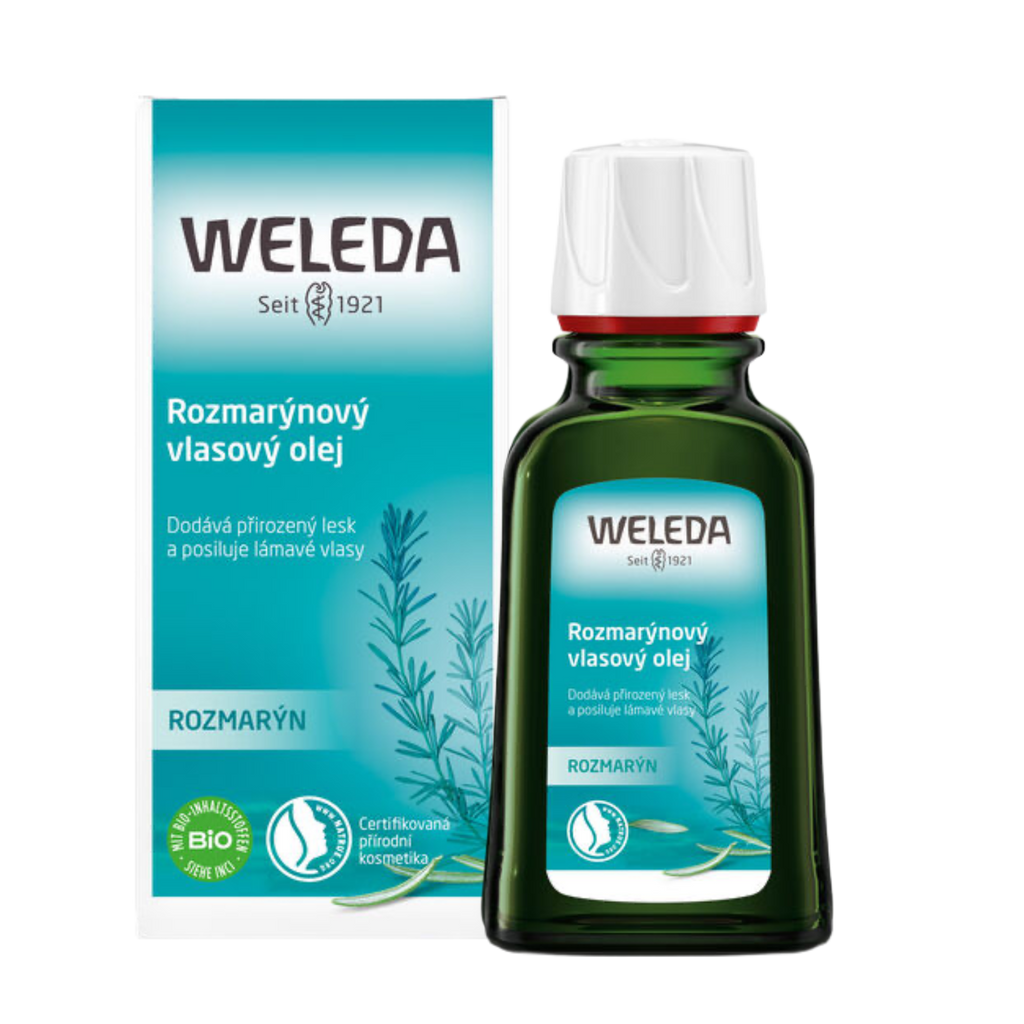 Vlasový olej Rozmarýnový vlasový olej na lesk a posílení vlasů i pokožky 50 ml Weleda fotografie č. 1