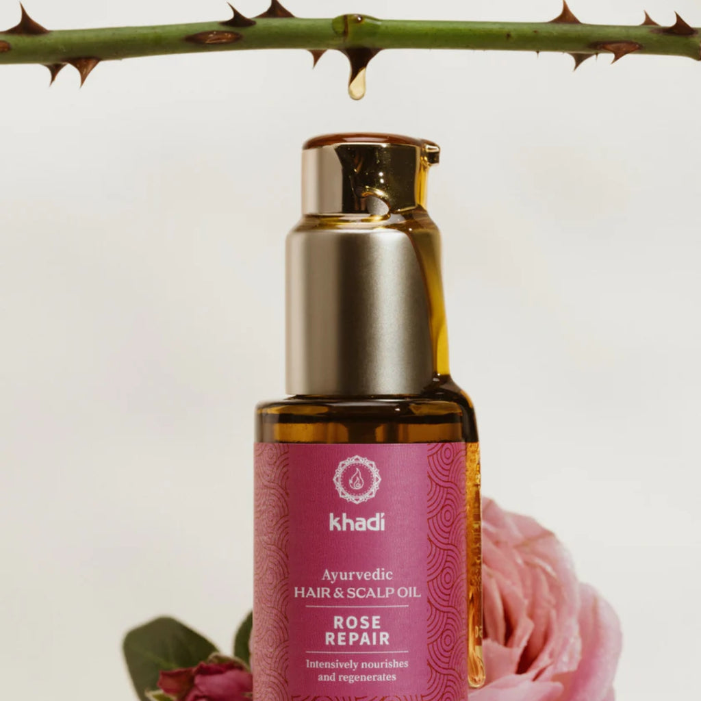 Vlasový olej Vlasový olej Ajurvédský elixír RŮŽE REPARACE 50 ml Khadi fotografie č. 2