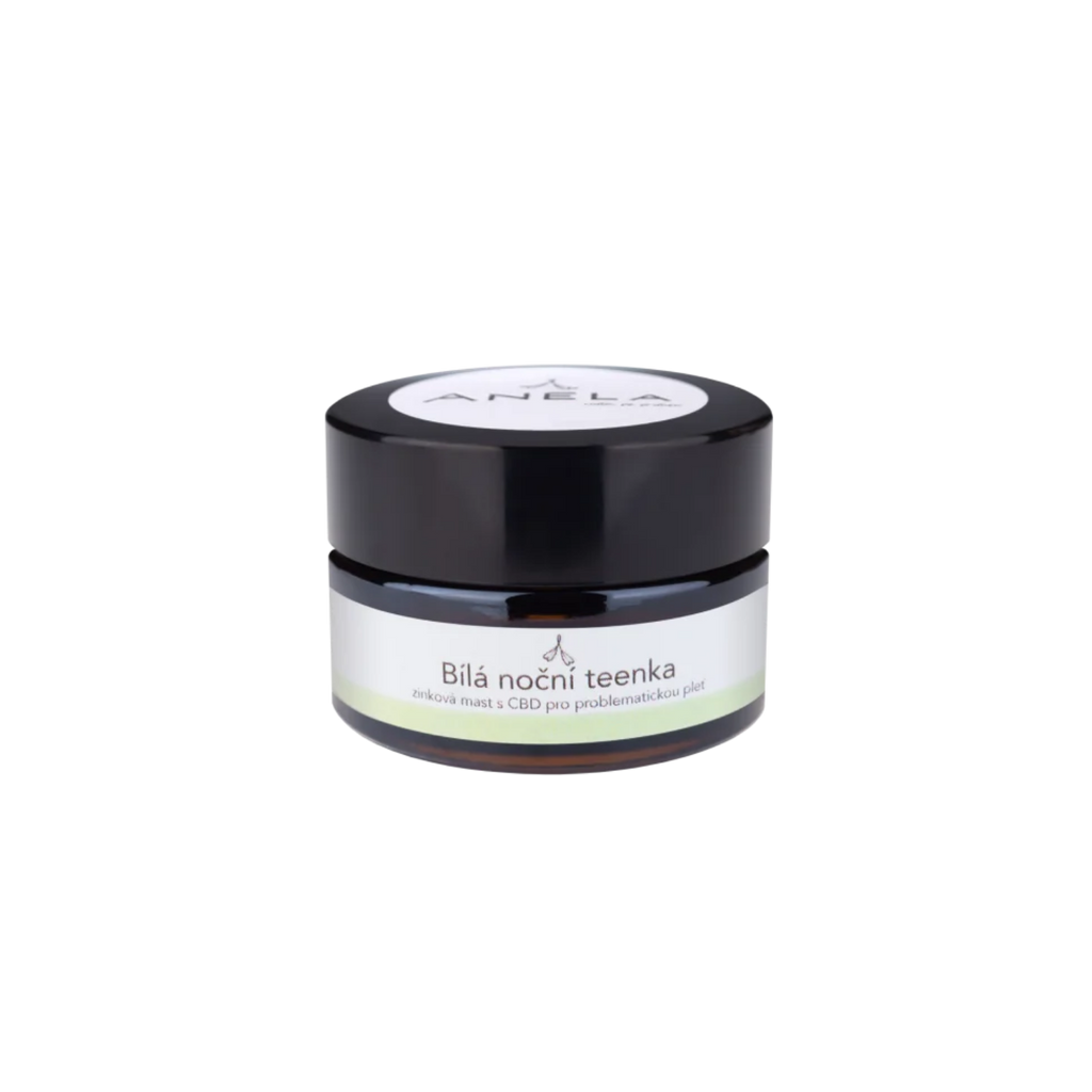 Zinková mast BÍLÁ NOČNÍ TEENKA zinková mast s CBD na aknózní pleť 15 ml Anela fotografie č. 1