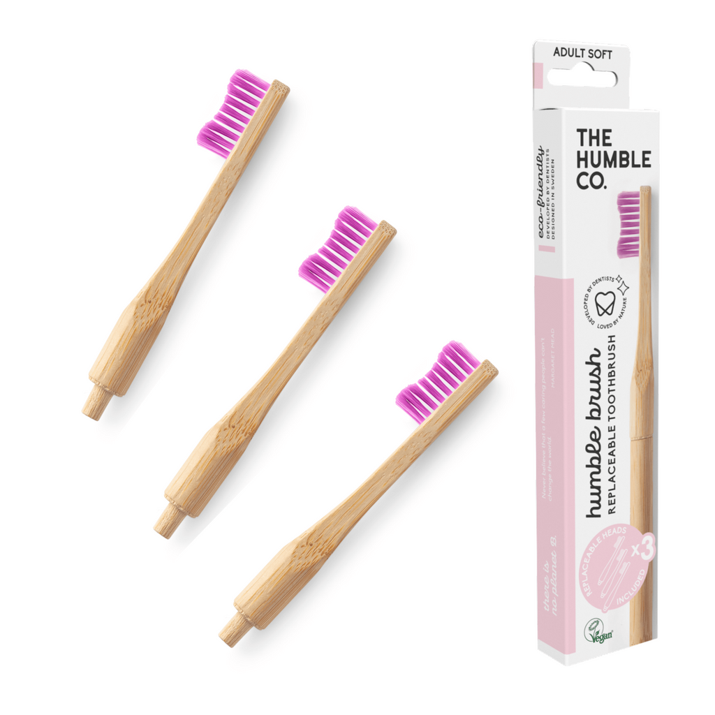Zubní kartáček Kartáček na zuby s vyměnitelnými hlavicemi Medium 1+2 ks fialová Humble Brush fotografie č. 2