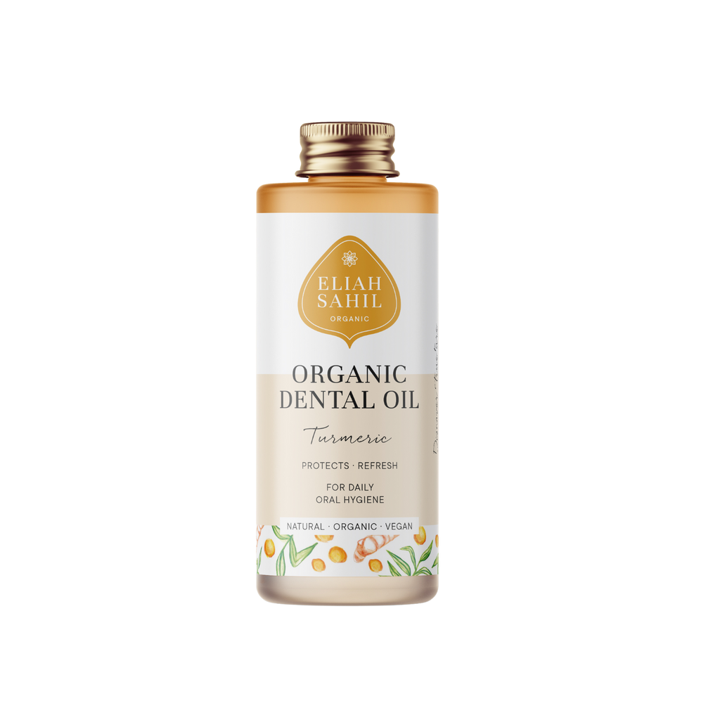 Zubní olej Bio Zubní olej KURKUMA pro bělení zubů, ochranu ústní mikroflóry a svěží dech CESTOVNÍ BALENÍ 50 g Eliah Sahil fotografie č. 1