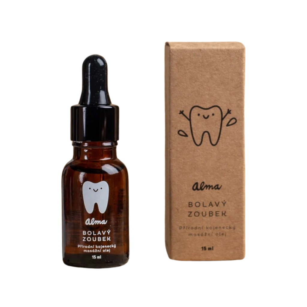 Zubní olej BOLAVÝ ZOUBEK Přírodní kojenecký masážní olej 15 ml Alma fotografie č. 1