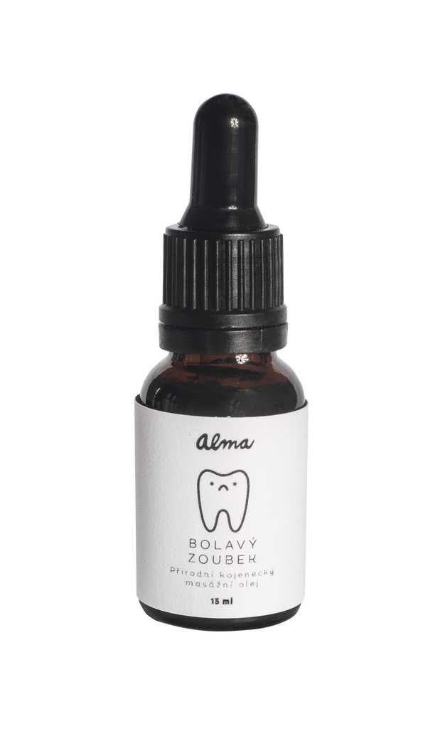 Zubní olej BOLAVÝ ZOUBEK Přírodní kojenecký masážní olej EXP 15 ml Alma fotografie č. 1