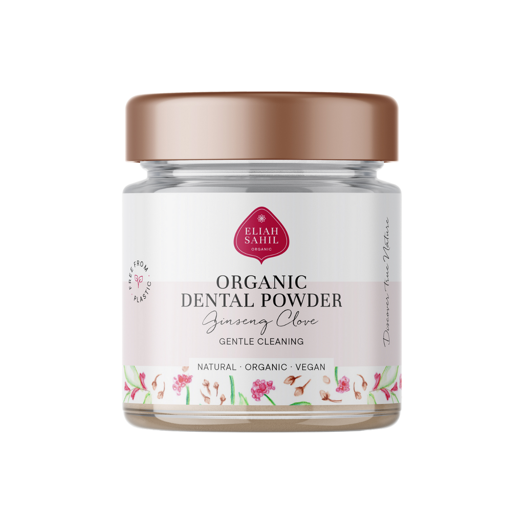 Zubní prášek Bio Zubní prášek ŽENŠEN - HŘEBÍČEK pro čištění zubů a posílení ústní dutiny 60 g DÓZA Eliah Sahil fotografie č. 1